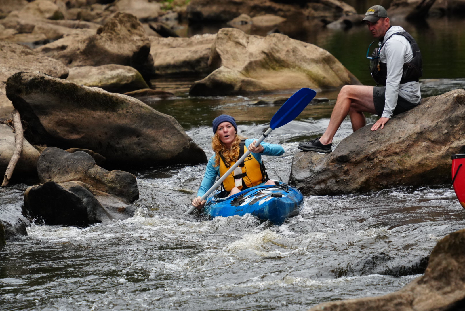 Kayak going down white water section of Bridge to Bendella paddle